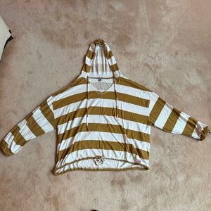 Aerie Striped Hooded Top